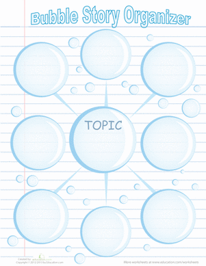 Third Grade Writing Graphic Organizer Template for Story Deconstruction Bubble Graphic Organizer worksheet for third graders to organize their story ideas