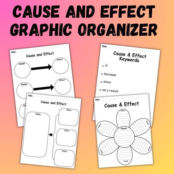 Graphic organizer for teaching cause and effect concepts in French for third graders