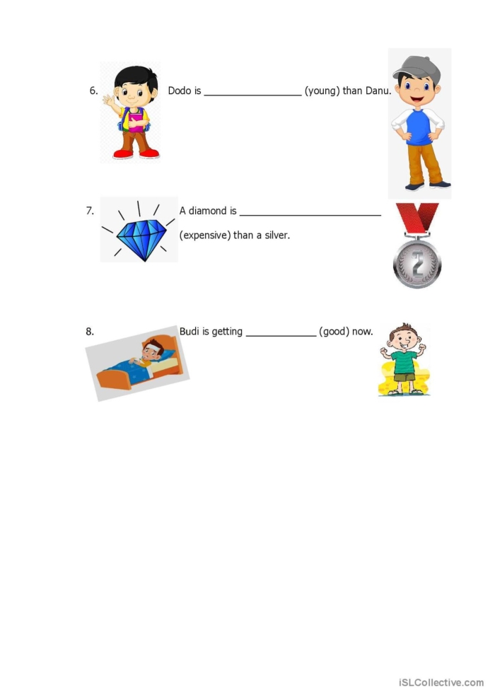 Cool Comparative Adjectives Worksheets