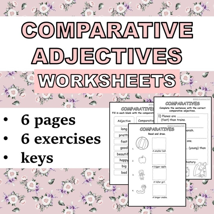 Comparative adjectives grammar worksheet for third graders image 3 Third grade student completing a cool comparative adjectives worksheet for grammar practice