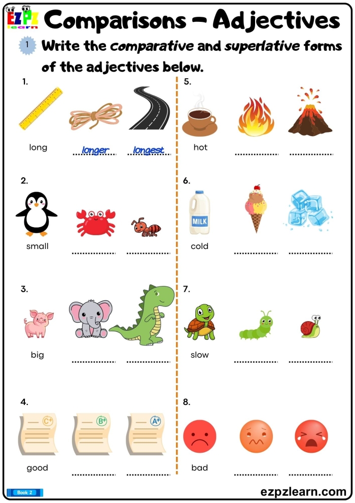 Third grade grammar worksheet focusing on converting adjectives to their comparative forms Students engaged in a Fill in the Blank: Comparative Adjectives worksheet for third grade grammar practice