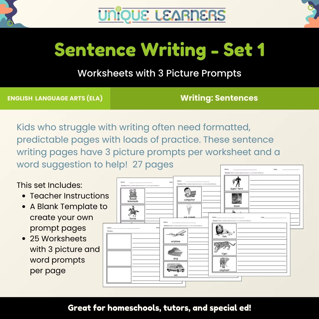 Sentence prompts worksheet designed for third graders to inspire creative writing. Engaging sentence starters to boost confidence in young writers.