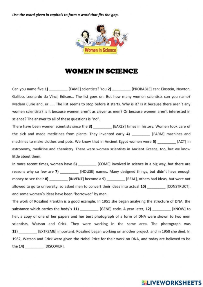 Third grade students exploring famous female scientists in a Who Am I? Women in Science worksheet