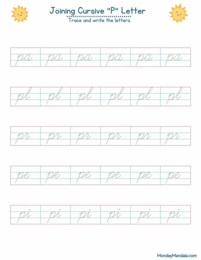 Third grade life science cursive P worksheet with practice exercises number 25