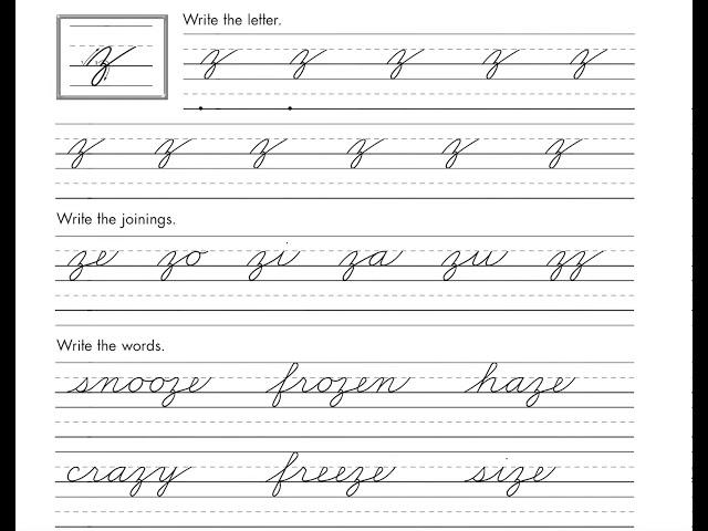 Practice writing uppercase and lowercase cursive Z with Zach and a zebra on this worksheet Third grade cursive Z worksheet featuring Zach and a zebra for handwriting practice