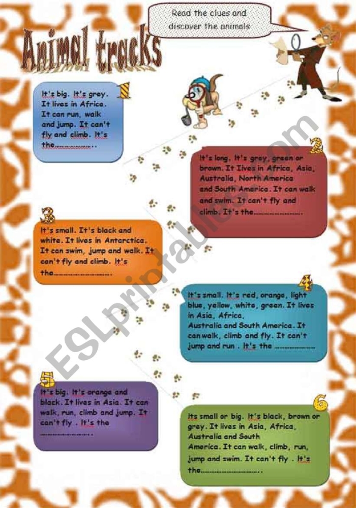 Third grade worksheet showing North American animal tracks with decimal exercises