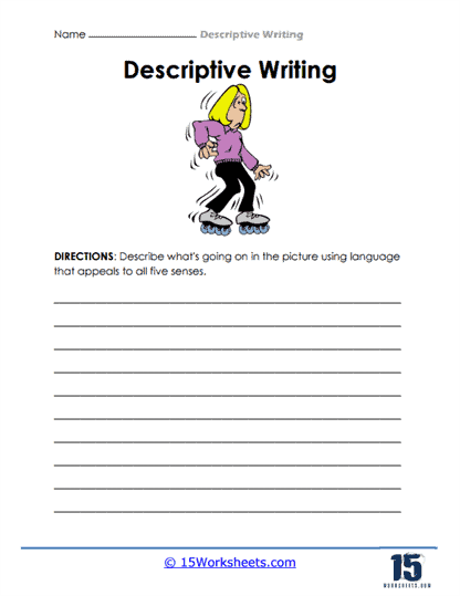 Descriptive Writing Prompts worksheet for third grade sentence starters number 12 Third grade student working on a descriptive writing prompts worksheet for sentence practice