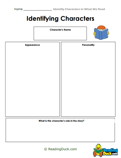 Third grade worksheet focused on recognizing characters and their speech