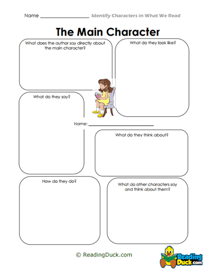 Third grade worksheet focused on recognizing characters and matching them with their dialogue