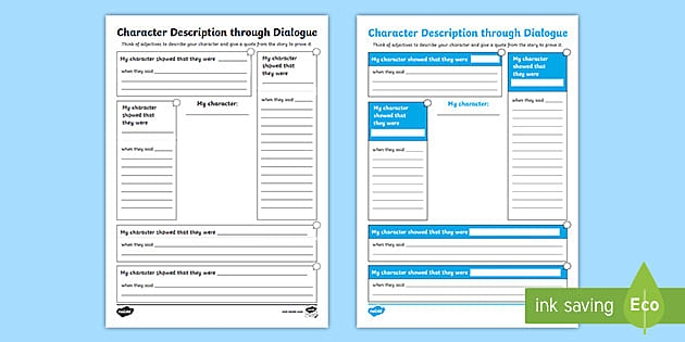 Third grade worksheet focused on recognizing characters and their spoken words
