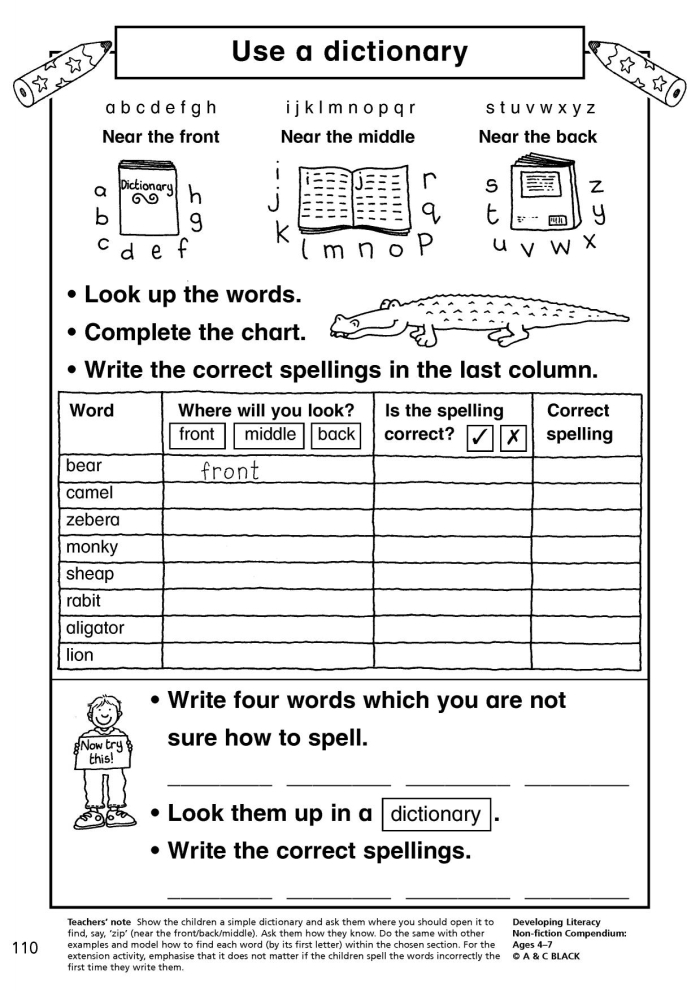 Reading worksheet for Third Grade Children engaging with a dictionary worksheet designed to enhance their reading skills. Third grade worksheet focused on understanding dictionary definitions and formatting.