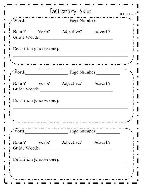 Using the Dictionary worksheet for third graders Third-grade students practicing dictionary skills with a worksheet