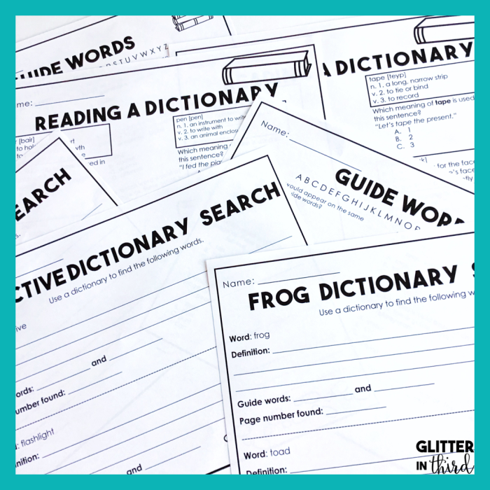 Using the Dictionary worksheet for third graders to enhance reading skills Third grade students engaging with a dictionary worksheet focused on definitions