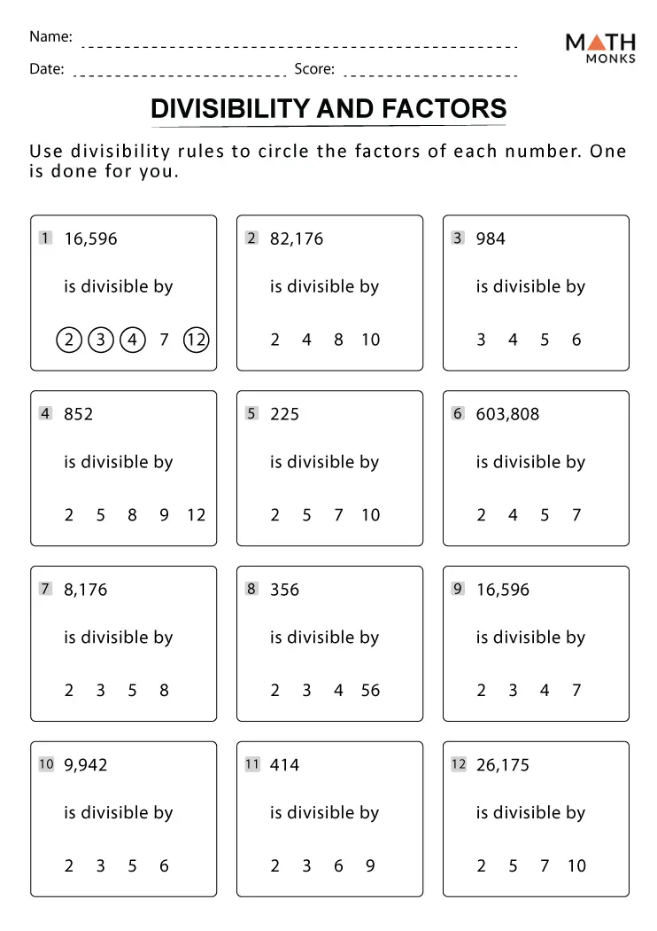 Engaging practice sheet to help students learn dividing by 3 Fun worksheet for third graders on the divisibility rule for 3