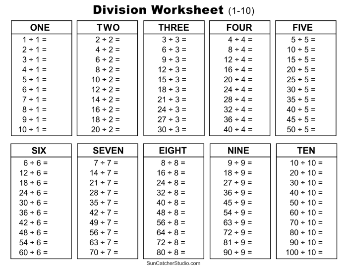 Division Factor Fun worksheet featuring third-grade geometry exercises