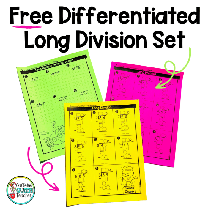 Division: Make a Match worksheet illustration for third graders Third grade students engaging in a division word-matching worksheet featuring key terms like dividend and quotient