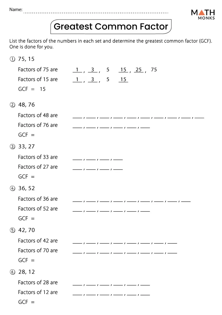 Division worksheet featuring the Factor Fun exercise for third graders