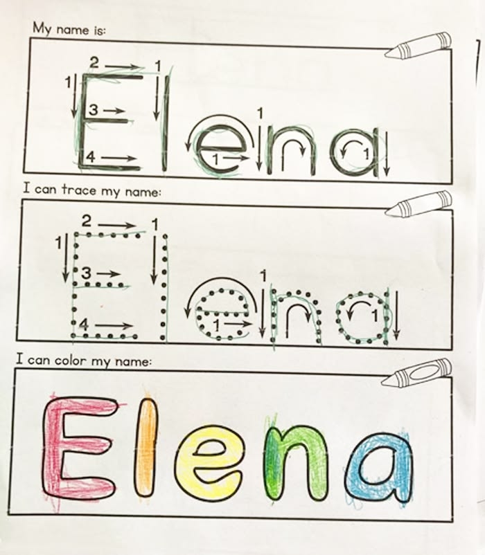 Third grade math worksheet showing shapes partially colored to represent fractions one-half, one-third, and one-fourth