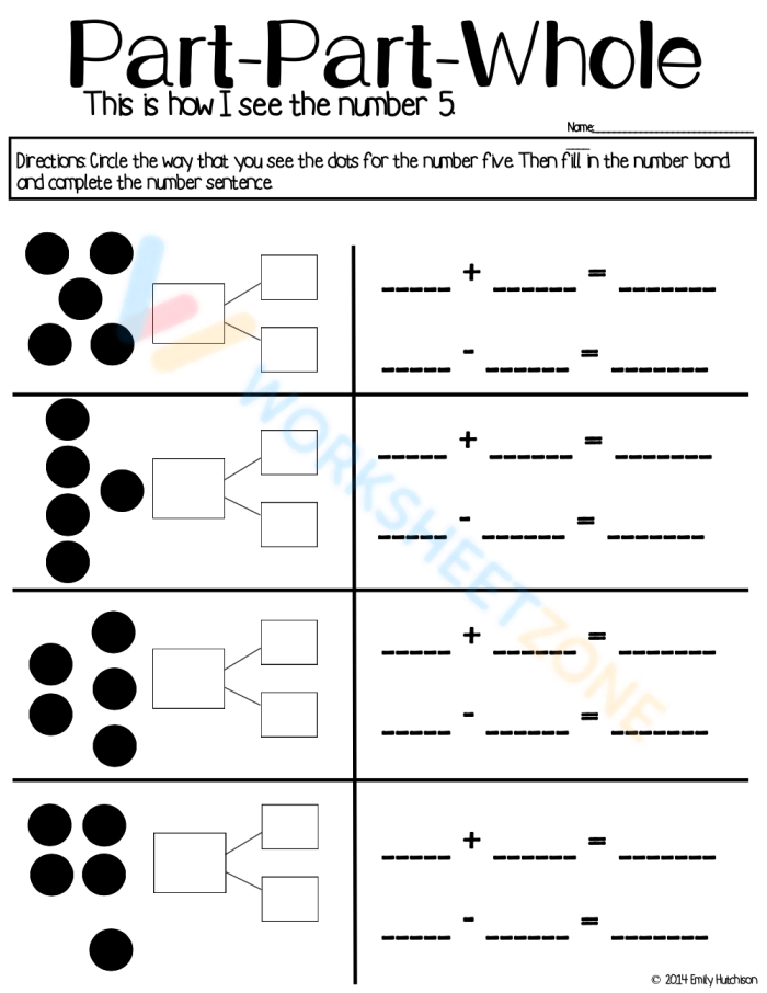 Fraction Fundamentals: Part of a Whole worksheet for third grade students Worksheet illustrating fraction concepts as parts of a whole for third graders