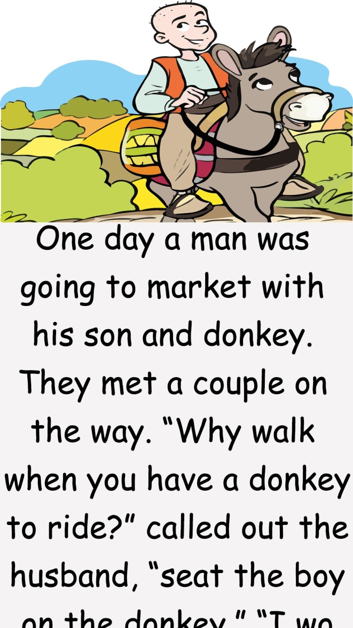 Printable activity designed to enhance reading skills through a classic Aesop Fable A colorful worksheet featuring "The Man, the Boy, and the Donkey" to teach third graders about fractions