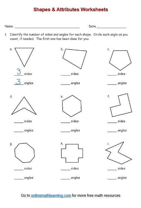 Third Grade Geometry Glossary: Shape Names and Properties Reference Guide 11 A colorful glossary page showing geometric shapes with labeled sides, vertices, and angles for third grade students learning shape attributes