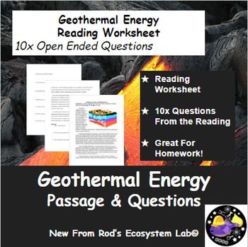 Third grade Chinese worksheet explaining geothermal energy and its uses