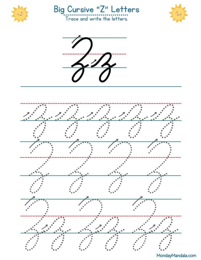 Practice cursive capital and lowercase Z with Zach and a zoo zebra worksheet 15 Third grade cursive Z worksheet featuring Zach and a zebra for writing practice