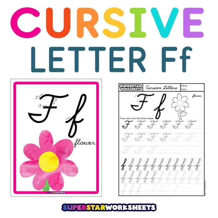 Practice writing the cursive letter F with this helpful worksheet 21 Third grade cursive F worksheet for practicing handwriting skills
