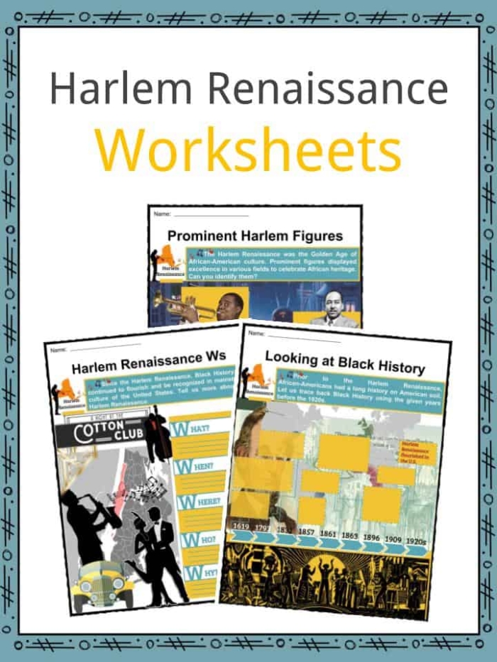 Worksheet 13 featuring educational content on the Harlem Renaissance cultural movement Third grade phonics worksheet exploring key ideas and artists of the Harlem Renaissance