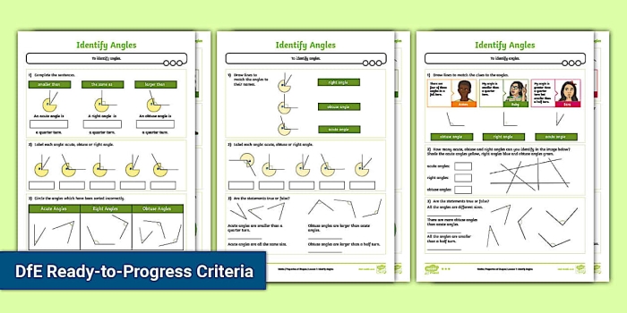 Third Grade Geometry Worksheet: Identifying Angles Practice Worksheet for third graders focusing on identifying right, acute, and obtuse angles