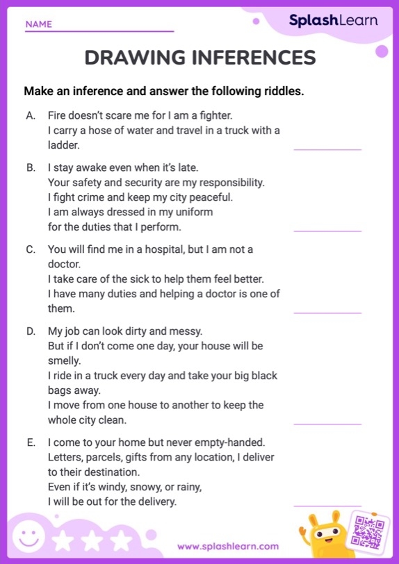 Worksheet for third graders focusing on making inferences using text clues and background knowledge. Making Inferences: Where Are They? - Worksheet for Number Theory.