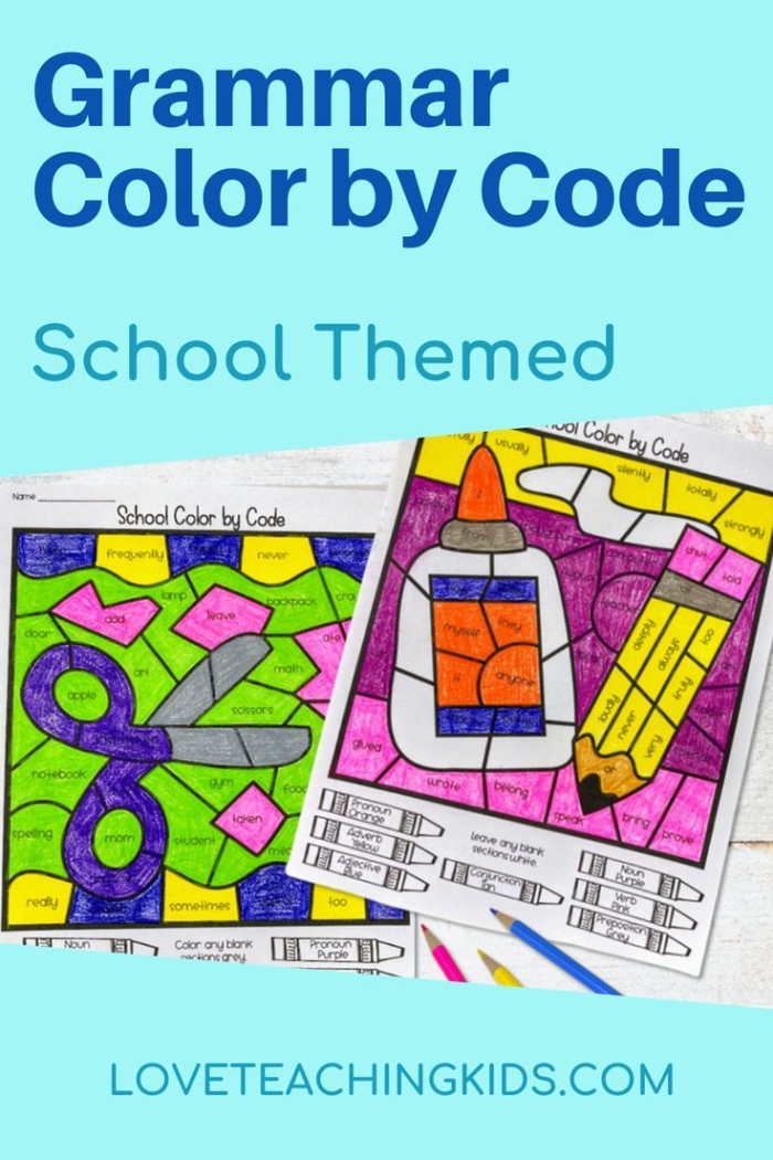 Color Code the Paragraph worksheet example for third graders, image 4 Third Grade worksheet showing a student color coding parts of an informative paragraph