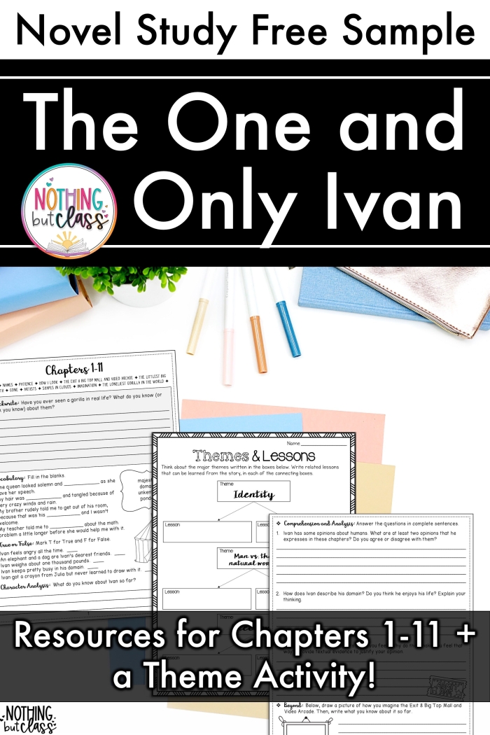Third grade worksheet for The One and Only Ivan featuring zoo design and figurative language