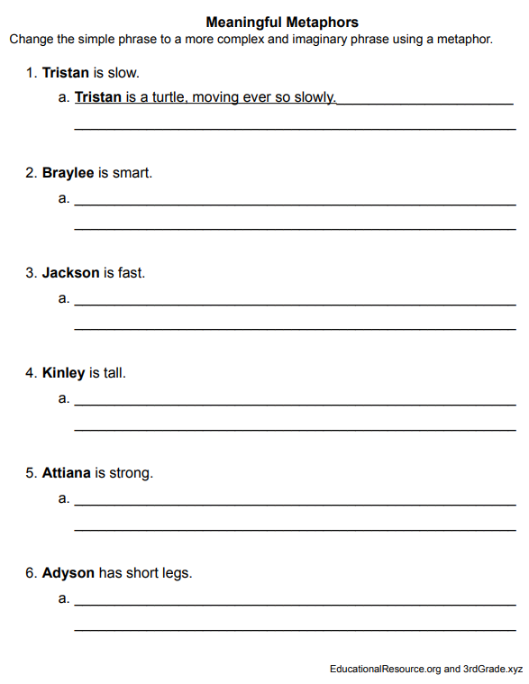 Literal and Nonliteral Language exercise for third graders with context clues support on worksheet 13 Third grade worksheet on identifying literal and nonliteral language using idioms and sentence frames