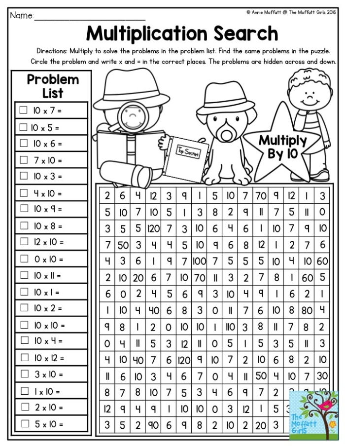 Engage with fun math and spelling puzzles in this Solve the Equation worksheet for kids Third grade addition worksheet featuring math riddles and brain teasers to solve an equation