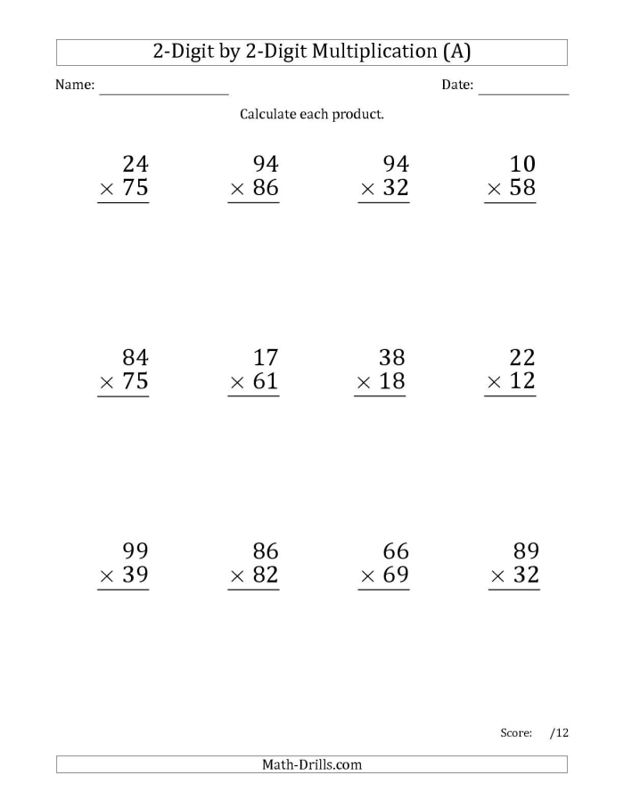 Worksheet 17 for practicing multiplication strategies with the number five Third grade multiplication worksheet focused on multiplying by 5 for practice