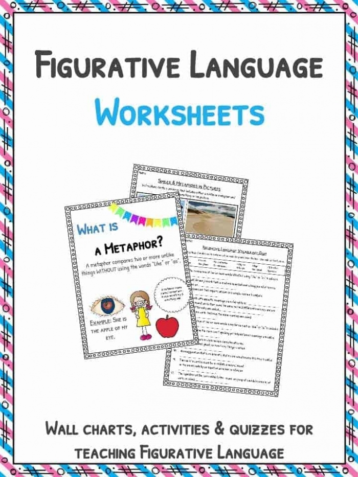 Making Sense of Figurative Language 3 worksheet for third graders with metaphor inference practice, image 18 Third grade worksheet focused on understanding metaphors through figurative language exercises