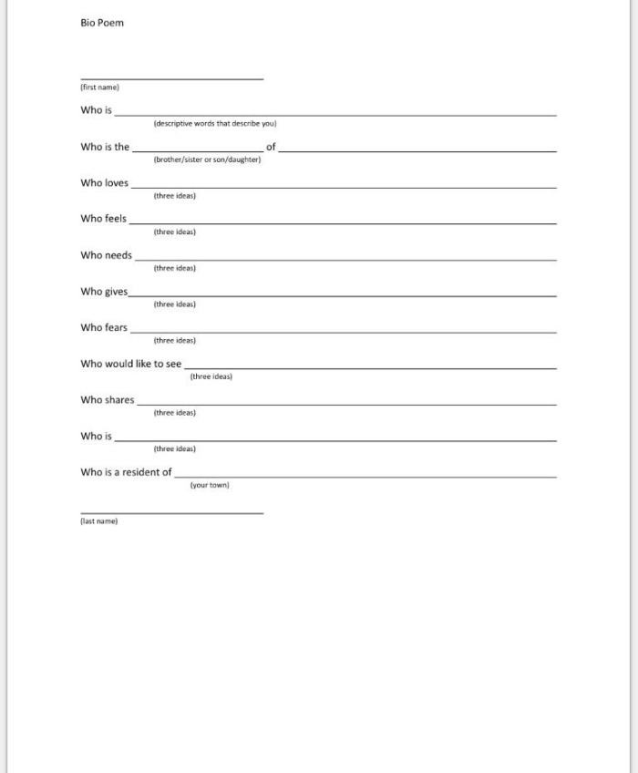 Third grade multiplication bio poem template worksheet featuring jazz musician Thelonious Monk