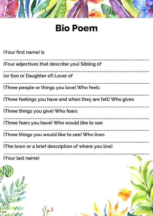 Third grade bio poem template worksheet featuring jazz musician Thelonious Monk for multiplication category