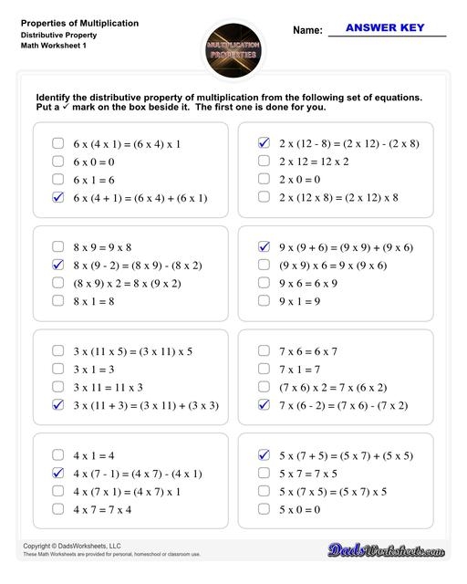 Third Grade Life Science worksheet showing multiplication problems with three methods