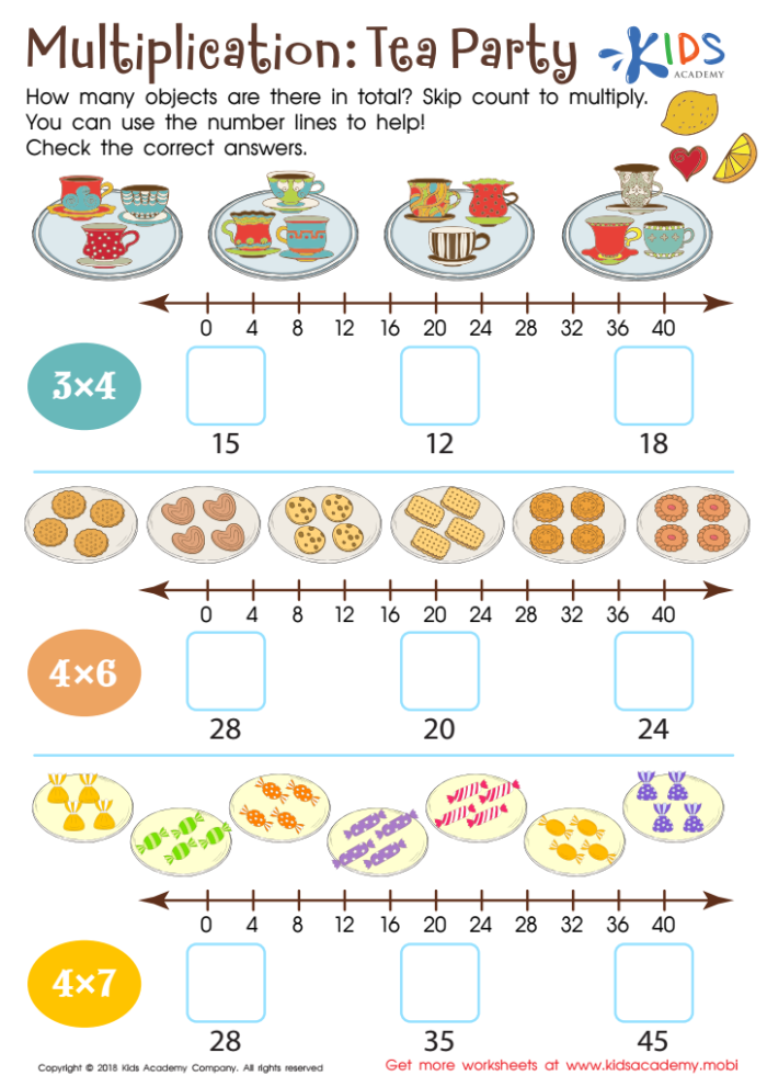Engaging simple multiplication practice for third graders with playful designs Third grade multiplication worksheet with fun phonics-themed illustrations