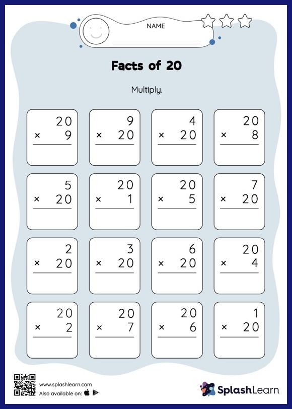 Multiplication Facts Check-In worksheet for third graders assessing fact fluency with factors to 10, image 23 Third Grade Multiplication Facts Check-In worksheet focusing on factors up to 10 in geometry
