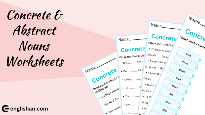 Engaging worksheet for identifying abstract versus concrete nouns in a third grade geometry lesson Third grade students sorting abstract and concrete nouns on a worksheet focused on geometry concepts