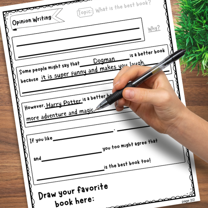 Data and Graphing worksheet for Third Grade Young students engaging with an Opinion Paragraphs worksheet featuring relatable writing prompts. Third-grade writing exercise on expressing opinions through structured paragraphs.