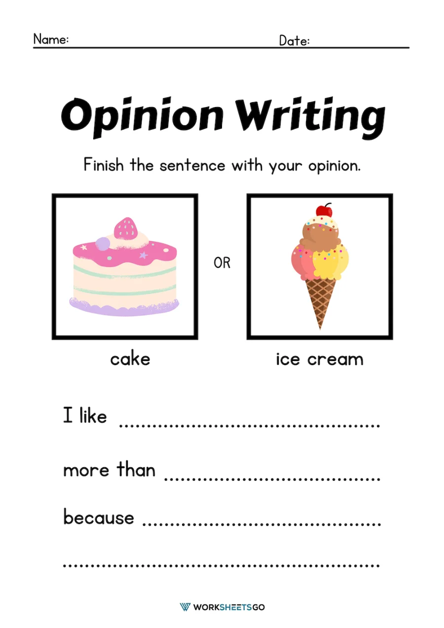 Third Grade Opinion Writing Check-In worksheet for assessing student responses