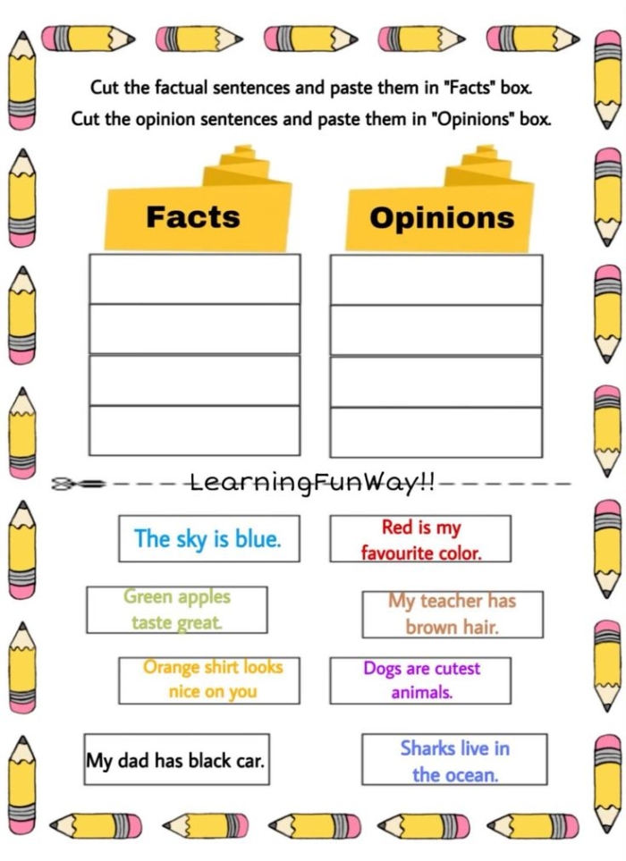 Third grade student completing an Opinion Writing Check-In worksheet to assess their opinion writing skills