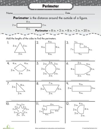 Title image for the "Let's Go Around! Exploring Perimeter" worksheet designed for geometry practice Worksheet featuring the "Let's Go Around! Exploring Perimeter" activity for third graders