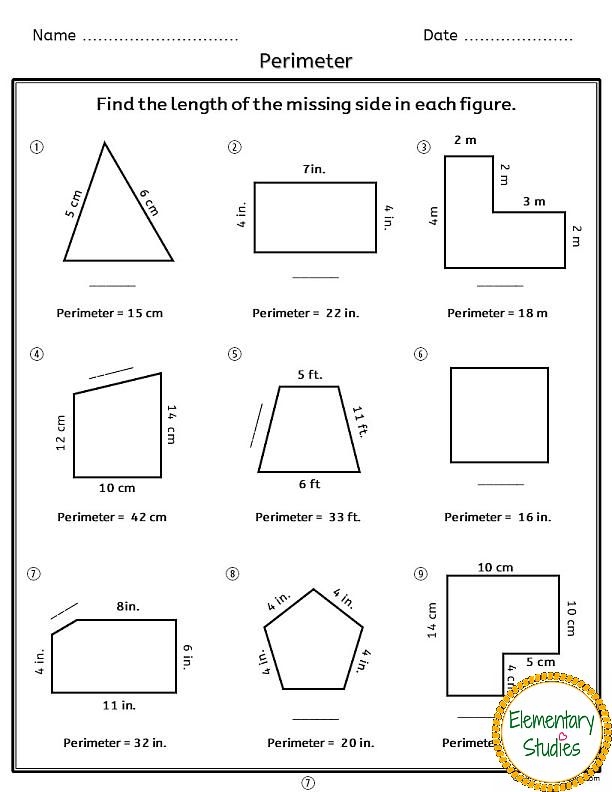 Let's Go Around! Exploring Perimeter Worksheet for Grade 3 Worksheet for third graders on finding the perimeter of various shapes