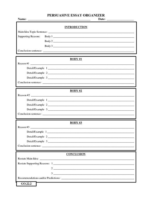 Persuasive Writing Graphic Organizer Template for Elementary Writers A third grade student worksheet showing a persuasive writing graphic organizer template with sections for topic sentence, supporting reasons, and concluding sentence