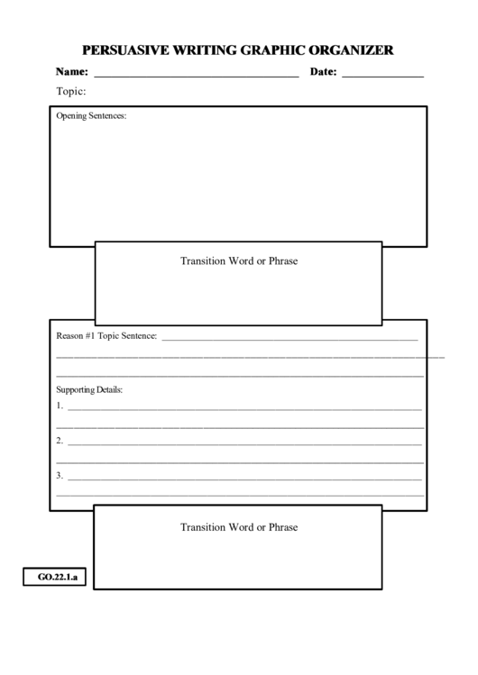 Persuasive Writing Organizer Worksheet 22 for Elementary Students Third grade persuasive writing graphic organizer template showing spaces for topic sentence, supporting reasons, and concluding sentence for young writers